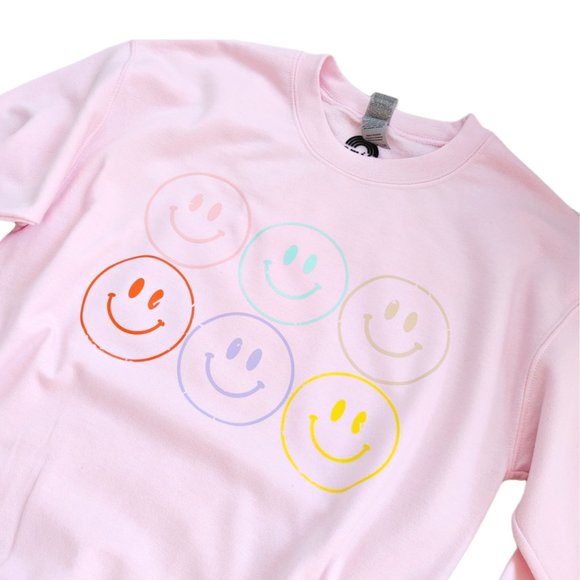 Smiley Face Crewneck Sweatshirt - Picture 3 of 5